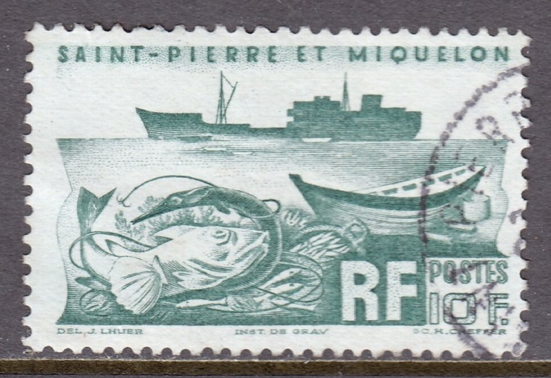 St. Pierre and Miquelon - Scott #339 - Used - Very light crease - SCV $3.25