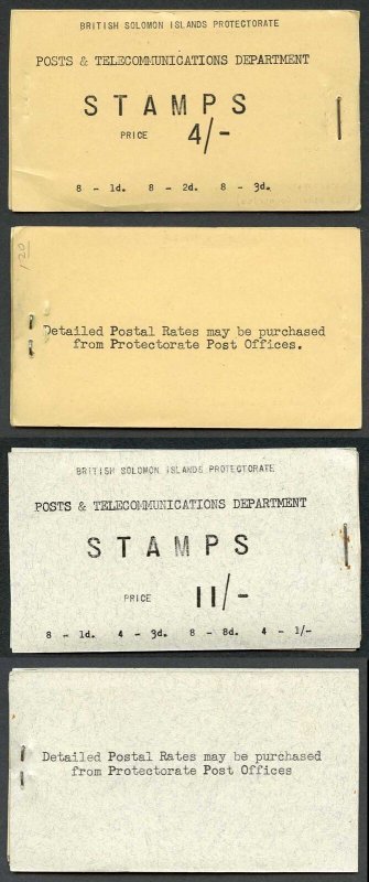 SOLOMON ISLANDS SGSB1/2 1959 4s and 11s booklets stapled at right.