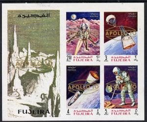 Fujeira 1969 Apollo Space Flights imperf m/sheet opt'd Ap...