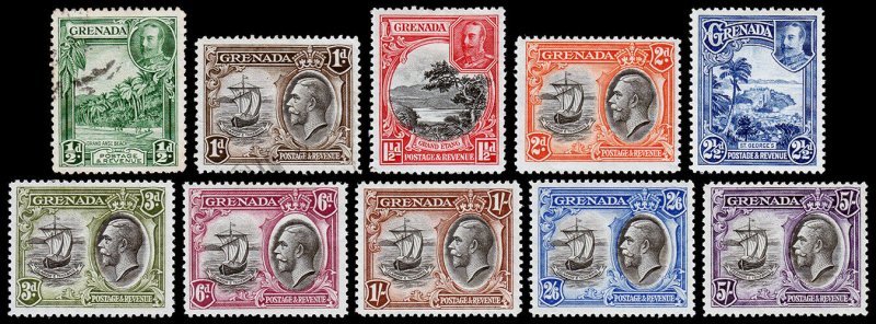 Grenada Scott 114-123 (1934) Mint/Used H F-VF Complete Set, CV $73.15 M