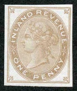 1878 Postal Fiscal COLOUR TRIAL  in Yellow Ochre Imperf wmk Anchor