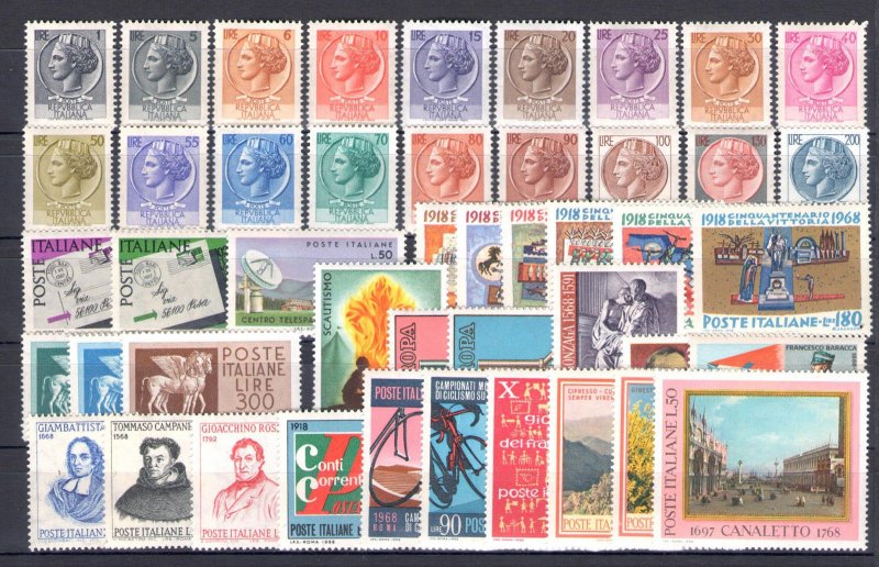 1960-1969 Italy Republic, New Stamps, Complete Vintages SPECIAL OFFER (Without G