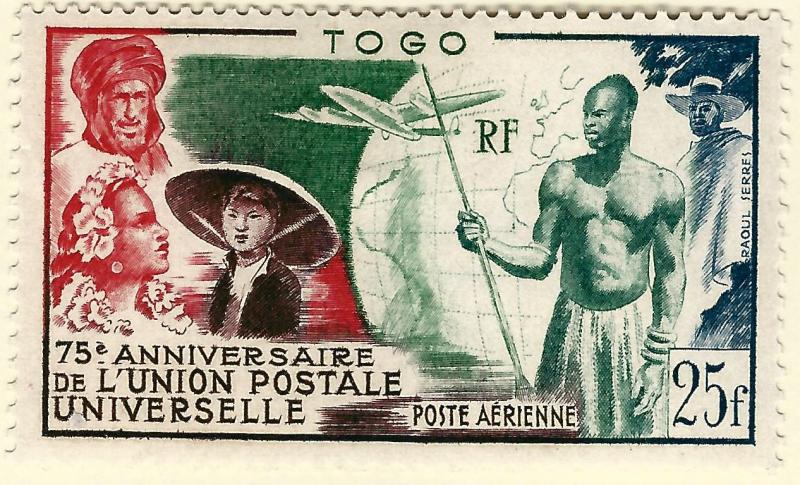 French Togo Air Post UPU (Sc C18) F-VF Mint OG hr...Fill a great spot!