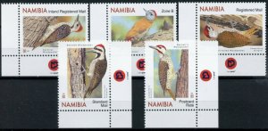 Namibia Birds on Stamps 2020 MNH Woodpeckers Cardinal Woodpecker 5v Set B