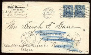 U.S. Scott 304 (2) 5 Cent Lincoln on Cover to France