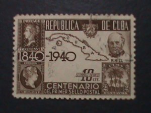 ​CUBA 1940 CENTENARY OF FIRST  CUBA STAMP USED- VF WE SHIP TO WORLD WIDE.