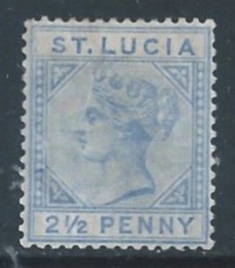 St. Lucia #31a MH 2 1/2p Queen Victoria - Die A