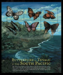 Tuvalu 2000 - Fauna and Flora, Butterflies - Sheet of 6 Stamps Scott #829 - MNH