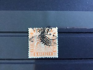 Baden  1860 SG17 used stamp  cat 130  R30114