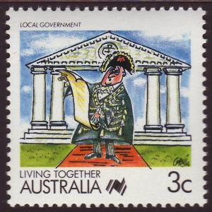 Australia 1988 Sc#1055, SG#1113 3c Living Together-Local Govt  MNH.