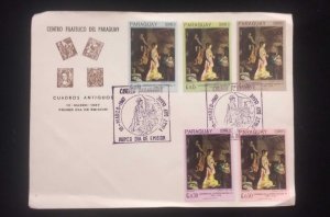 C) 1967. PARAGUAY. FDC. OLD PAINTINGS. MULTIPLE STAMPS FROM THE CENTENARY