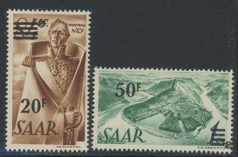 Saar 1948 Overprinted French Protectorate set Sc# 175-87 NH