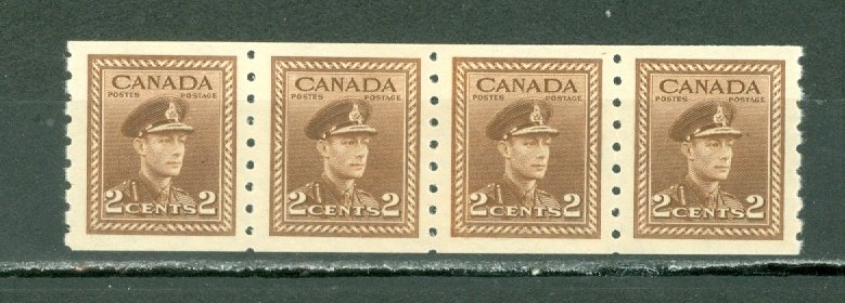 CANADA 1942 GEO VI #264 COIL STRIP of 4 MNH...#18.00