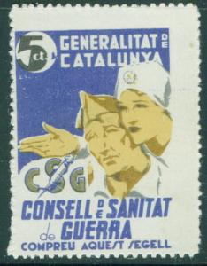 SPAIN Civil War Republic Label GG2137 Catalan Stamp