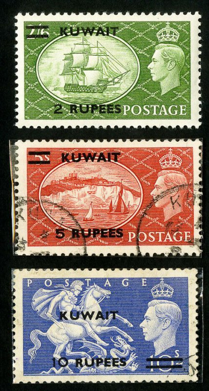 Kuwait Stamps # 99-101 VF Used