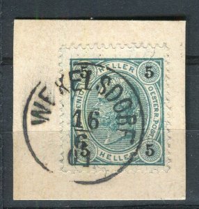 AUSTRIA; 1890s-1900s early F. Joseph issue fine used Full Postmark PIECE