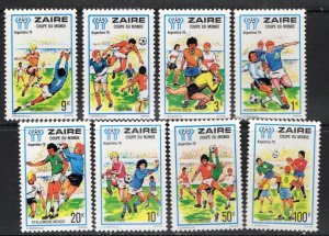 Thematic stamps ZAIRE 1978 FOOTBALL W.C. 915/22 mint