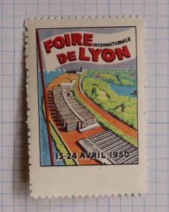 Lyon International expo Fair Foire 1950 France show industry Poster Stamp DL