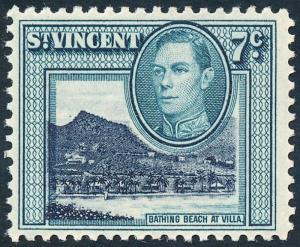 St Vincent 1949 7c Blue-Black & Blue-Green SG170 MNH