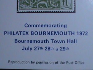 GREAT BRITAIN-1972 PHILATEX BOURNEMOUTH'72 STAMP SHOW  IMPERF -MNH S/S-VF