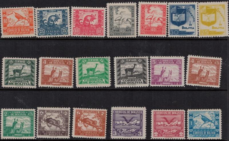 Bolivia SC 251-286 Set H 1939 SCV $73.50