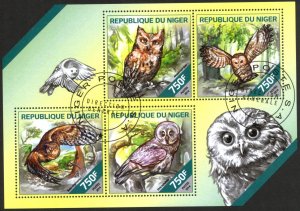 Niger 2014 Birds Owls Sheet Used / CTO