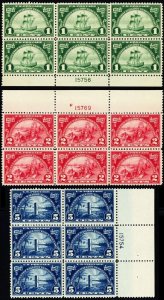 614-16, Mint F-VF NH Plate Blocks of Six CV $520 * Stuart Katz