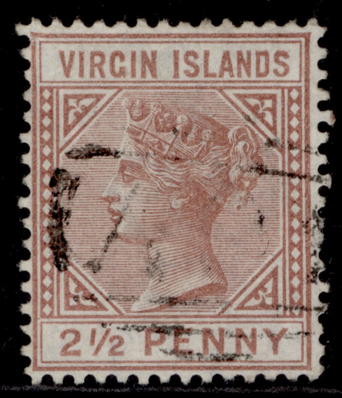 BRITISH VIRGIN ISLANDS QV SG25, 2½d red-brown, FINE USED. Cat £130.