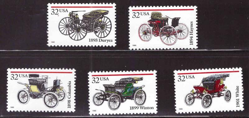 USA Scott 3019-3023 MNH** Antique Automobile set