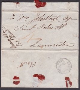 TASMANIA 1849 Folded entire Money Letter Port Sorell to Launceston..........z362