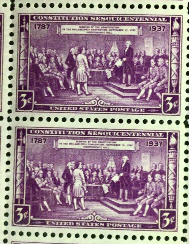  798    Constitution Signing MNH  3 c Sheet of 50   1937