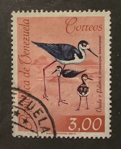 Venezuela 1962  Scott 824 used  - 3 bs, Birds, Black-necked Stilt