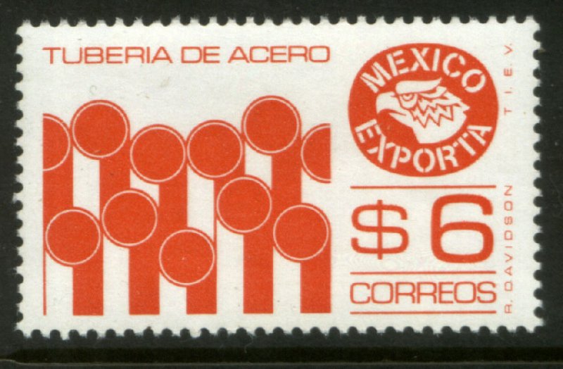 MEXICO Exporta 1121 $6P Steel Pipes Perf. 14 Fluor Paper 5. MINT, NH. VF.