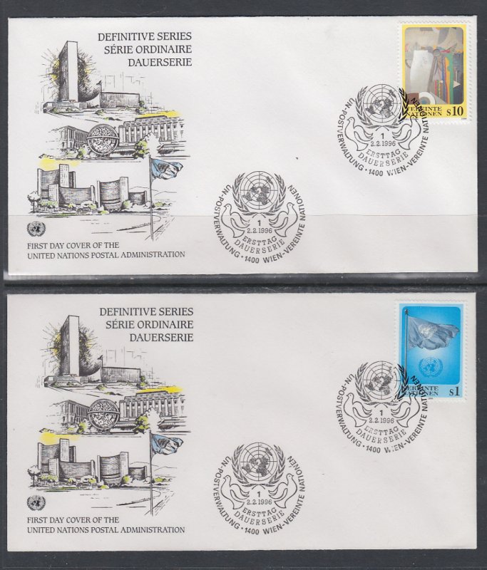 UN Vienna 194-195 UN Postal Administration U/A Set of Two FDC