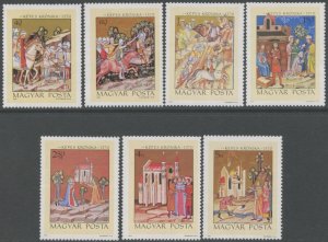 HUNGARY Sc#2105-2112 1971 History Paintings Complete Set & S/S OG Mint NH