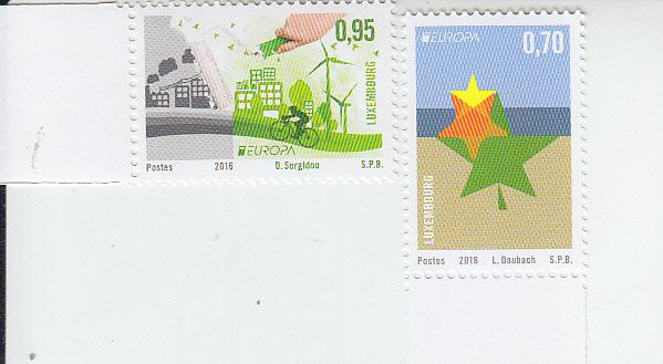 2016 Luxembourg Think Green - Europa (2) (Scott 1428-29) MNH