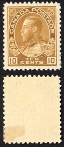 Canada SG254a 10c Yellow Brown Very Fine M/M (HM) Unitrade Cat 80