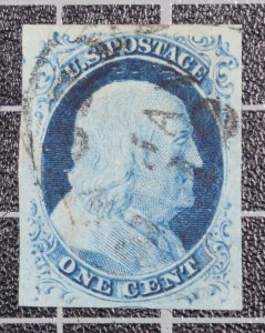 Scott 9 1 Cent Franklin Used PSE Cert Grade 95 SCV $525.00