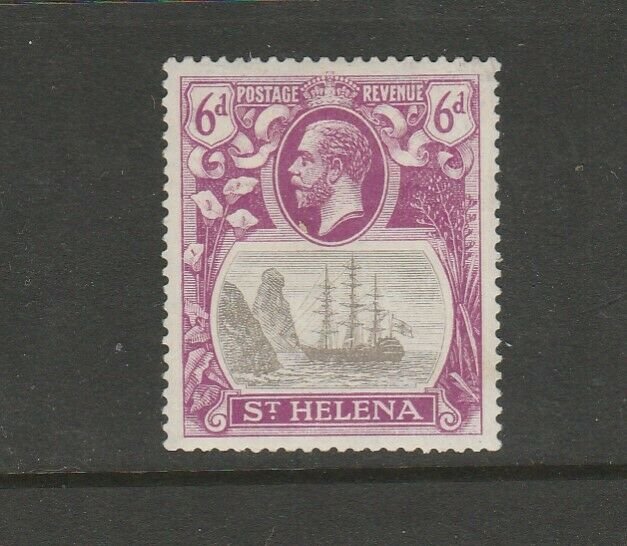 St Helena 1922/37 Ship 6d BROKEN MAINMAST Fresh MM SG 104a