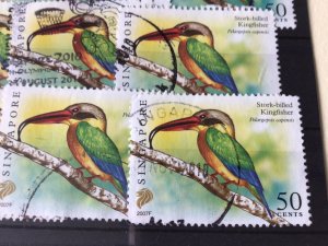 Singapore Kingfisher Bird used duplicated Stamps  Ref 54865