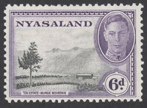 Nyasaland Protectorate Sc# 74 MH (a) 1945 6p King George VI Definitives