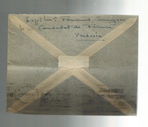 1950 French COunsel warsaw Poland Cover to Beirut Lebanon with letter