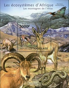The Atlas Mountains Stamp Gazelle Ammotragus Lervia Vipera Monticola S/S MNH