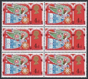 1969 Christmas 4d - Listed Variety - 3.5mm Centre Band - Block of 6 - MNH