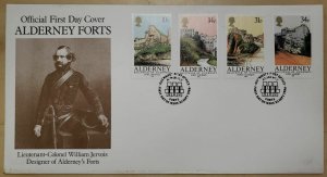 ALDERNEY - 1987 FORTS FIRST DAY COVERS - LOT OF 10