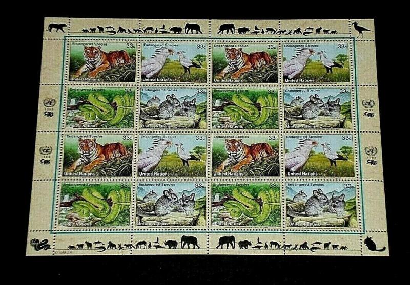 U.N. NEW YORK #760a, 1999, ENDANGERED SPECIES PANE OF 16, MNH,  NICE!! LQQK!!!