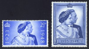 Great Britain 1948 KGVI Silver Wedding set complete MNH. SG 493-494. Sc 267-268