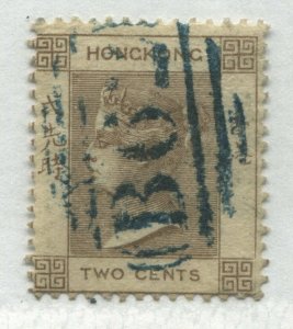 Hong Kong QV 1862 2 cents brown used