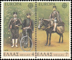 Greece #1294a, Complete Set, Pair, 1979, Europa, Never Hinged