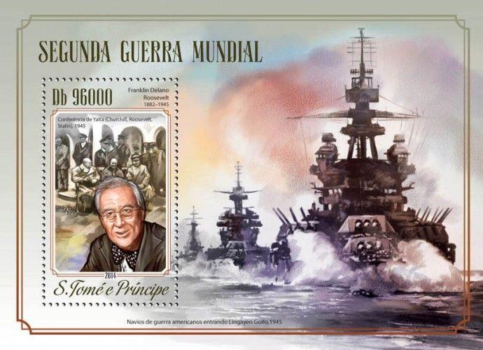 World War II Churchill Roosevelt Stalingrad Sao Tome and Principe MNH stamp set